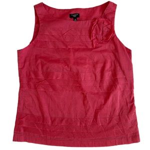Talbots pink floral layered ruffled lined sleeveless tank top women’s size 6P